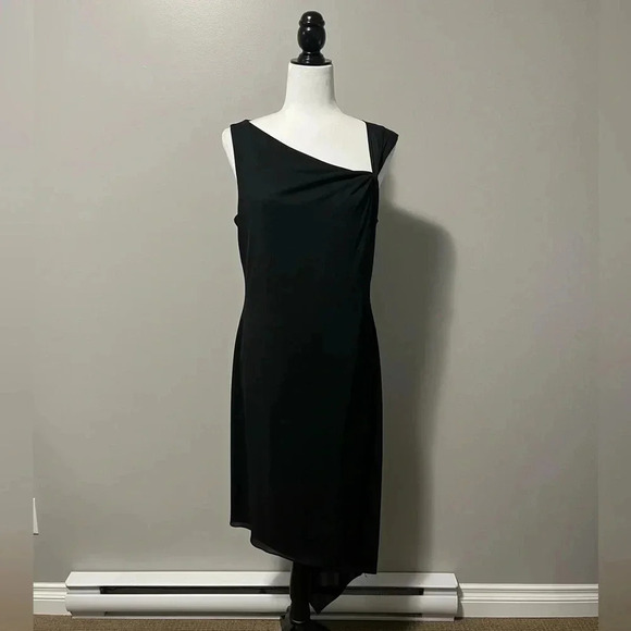 David Meister Vintage Sleeveless  Asymmetrical Midi Length Cocktail Dress - Picture 1 of 13
